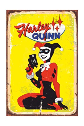 Harley Quinn Retro Vintage Ahşap Poster