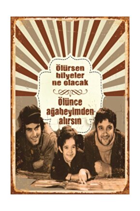 Canım Kardeşim Tarık Akan Halit Akçatepe Yeşilçam Retro Vintage Ahşap Poster