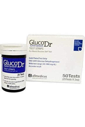 50 Adet Şeker Çubuğu Şeker Stribi Glucodr Strip