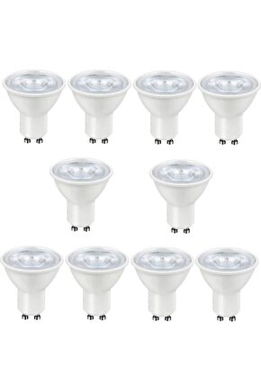 10 Adet 7 W Gün Işığı 1. Sınıf Gu10 Duy Led Ampul - 3000 Kelvin