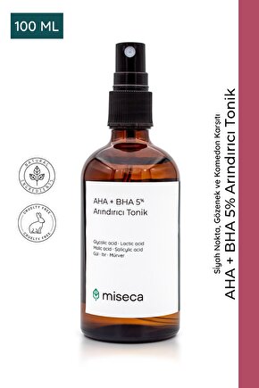 Aha + Bha 5% Arındırıcı Tonik 100 Ml Gözenek Ve Siyah Nokta Karşıtı, Gül Ve Itır Suyu