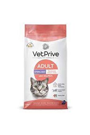 Vet Prive Somonlu 1.5 kg Kısırlaştırılmış Yetişkin Kedi Maması