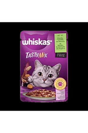 Pouch Tastymix Sos Içinde Kuzulu Tavuklu Ve Havuçlu Yetişkin Kedi Konservesi 85 gr