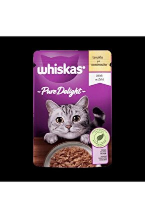 Pouch Pure Delight Jöle Içinde Tavuklu Yetişkin Kedi Konservesi 85 gr