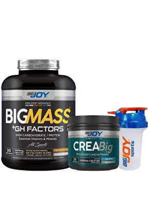 Bigmass Gh Factors Karbonhidrat Tozu 3000 gr Çikolata Creabig Kreatin Monohydrate 120g Shaker 500 ml