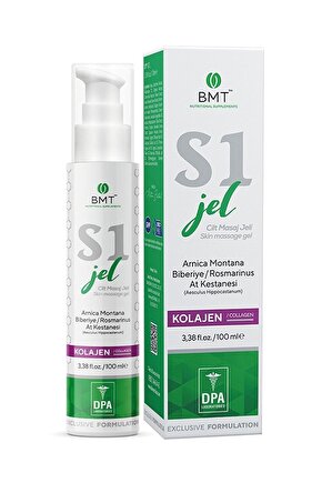 S1™ Masaj Jeli 100 ml Glukozamin Kolajen Bromelain Hyaluronik Asit Kondroitin Boswellia Kafur Krem