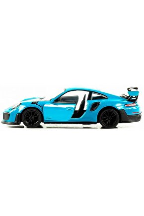 Porsche GT2 Rs Diecast Çek Bırak Metal Araba 1:34 Ölçek Turkuaz