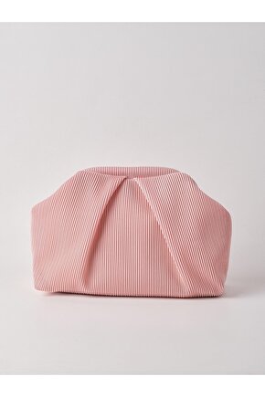 Kadın Pembe Piliseli Clutch El Çantası