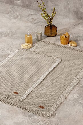 Bath Rug Set Bej 2li 75x125 60x90