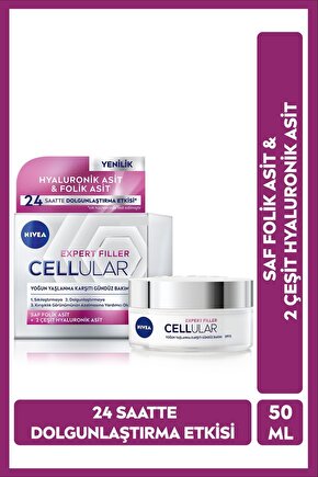 Expert Filler Yoğun Yaşlanma Karşıtı Gündüz Bakım Kremi 50ml, SPF30 Güneş Koruması, Hyaluronik Asit