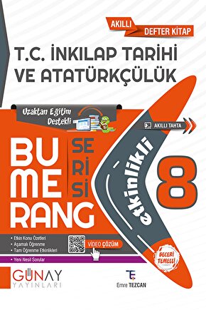 8. Sınıf LGS Bumerang Serisi T.C. İnkılap Tarihi Soru Bankası  Günay Yayınları  9786258331301