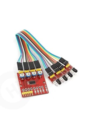 Arduino 4 Kanal Çizgi Izleyen Sensör Seti - 4 Way Tracking Module