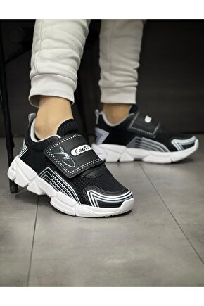 Çocuk Ortopedik Cırtlı Esnek Hafif Nefes Alabilen Unisex File Çocuk Sneaker Spor Ayakkabı