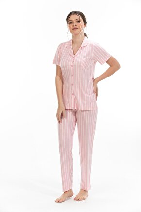 Kadın Bambu Kısa Kollu Pijama Takımı 73101