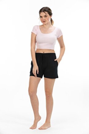 Kadın Bambu Crop Şort Takım Pijama 70026