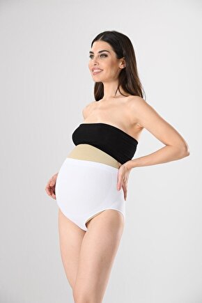 Miss Fit Kadın Dikişsiz Yüksek Bel Hamile Lohusa Slip Külot Seamless Örme 1019