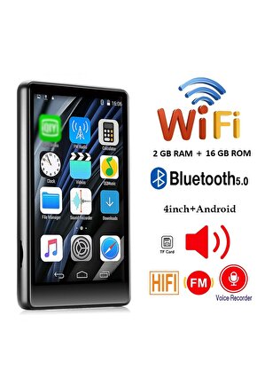 WİFİ MP3-MP4 PLAYER 4 İNÇ EKRANLI 16GB ANDROİD MÜZİK ÇALAR