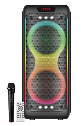 KABLOSUZ MİKROFONLU BLUETOOTH HOPARLÖR ŞARJLI TAŞINABİLİR BÜYÜK BOY PARTY SPEAKER GİTAR BAĞLAMA