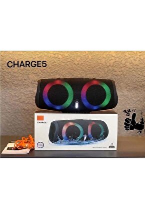 BLUETOOTH SPEAKER ŞARJLI TAŞINABİLİR KABLOSUZ HOPARLÖR SD KART USB AUX FM RADYO CHARGE5