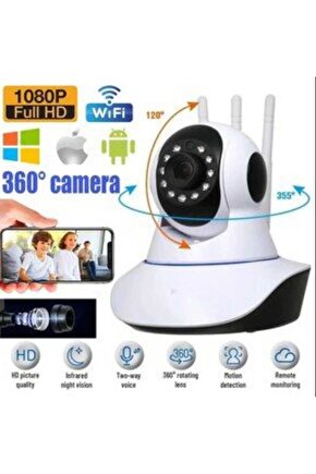 2MP WİFİ İP KAMERA GECE GÖRÜŞLÜ 1080P HD GÜVENLİK KAMERASI 360 DERECE DÖNEBİLEN