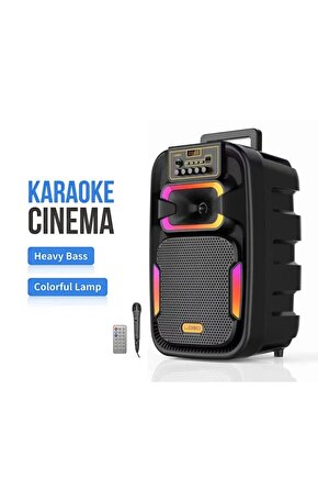 MİKROFONLU BLUETOOTH SPEAKER LED IŞIKLI KARAOKE HOPARLÖR SD KART USB AUX BÜYÜK BOY HOPARLÖR