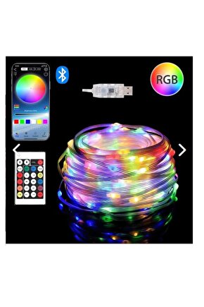 SESE DUYARLI 5V USB GİRİŞLİ UZAKTAN KUMANDALI BLUETOOTH APP DESTEKLİ RGB ŞERİT LED IŞIK SU GEÇİRMEZ