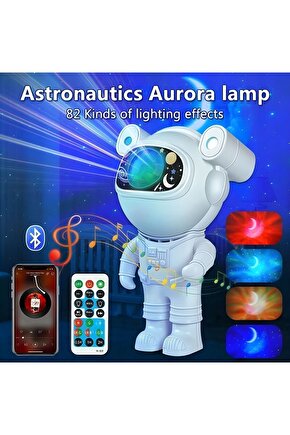 Astronot Starry Projector Galaksi Gece Lambası Yıldız Samanyolu Işıklandırma Bluetooth Hoparlör