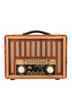 Nostaljik Radyo Bluetooth Hoparlör Fm Radio Sd Kart Usb Girişli Şarjlı Speaker