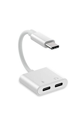 Type C To 2 Type C Çevirici Usb C Şarj Ve Kulaklık Dönüştürücü Aparat