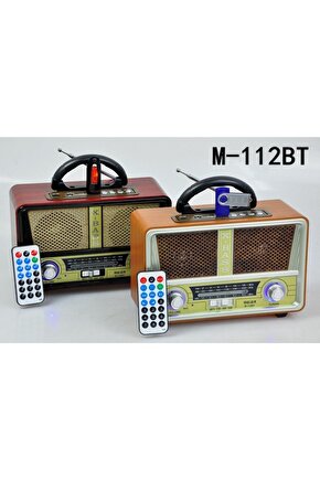 Meier M-112bt Nostaljik Ahşap Retro Radyo Bluetooth Fm Sd Aux U