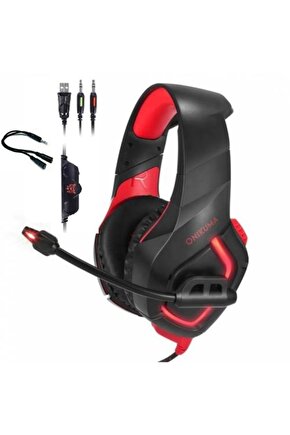 Profesyonel Led Işıklı Mikrofonlu Oyuncu Kulaklığı Pctvps4telefon Uyumlu Gaming Headphone