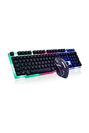 Led Işıklı Oyuncu Klavye Mouse Seti Ve Kulaklık Full Gamer Set