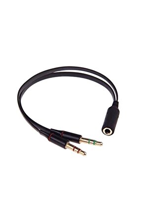 Aux To 2 Aux Kablo 3.5 Mm Jack Girişini 2 Aux A Çeviren Kablo Mikrofon Ve Kulaklık Çevirici Aparat