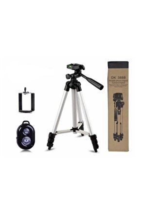 Bluetooth Kumandalı Profesyonel Tripod 102 cm Ayarlanabilir Kamera Ve Telefon Uyumlu