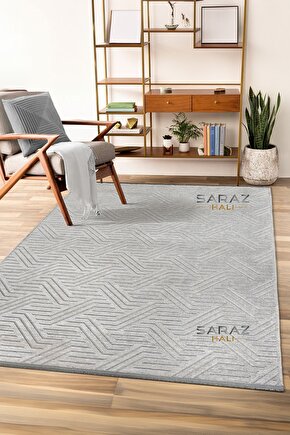 Ada Kilim Modern Salon Mutfak Koridor Kesme Yolluk Dokuma Makine Halısı zigzag gri