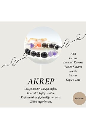 Akrep Burcu (Kadın) Doğal Taş Burç Bilekliği | Sertifikalı