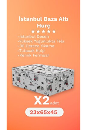 Hurç Box Baza Altı Yorgan Hurcu İstanbul Desenli 2 Adet