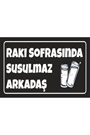 rakı sofrasında susulmaz içki masası alkol dekorasyon tablo retro ahşap poster