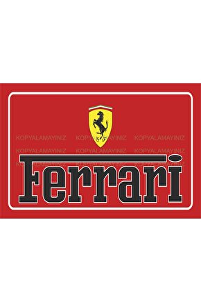 klasik nostaljik araba ferrari logo arma ev dekorasyon tablo retro ahşap poster