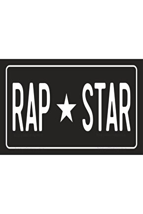 rap star rap müzik uyarı levhası komik sözler duvar yazıları dekorasyon tablo retro ahşap poster