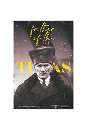 türklerin atası Mustafa Kemal Atatürk ev dekorasyon tablo retro ahşap poster