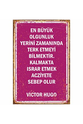 victor hugo ilham verici edebiyat sözleri hediyelik ev dekorasyon tablo retro ahşap poster