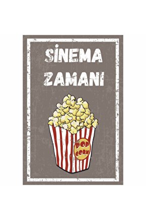 sinema zamanı pop corn patlamış mısır ev dekorasyon tablo pop art retro ahşap poster