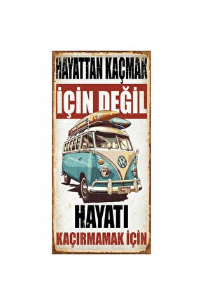 duvar yazıları vosvos karavan kamp ev dekorasyon tablo mini retro ahşap poster