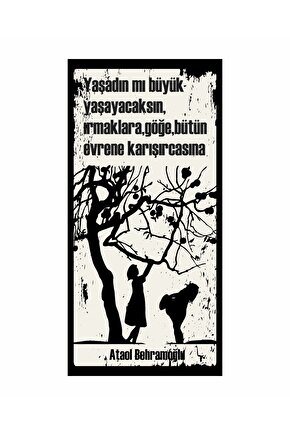 ataol behramoğlu yaşadıklarımdan öğrendiğim bir şey var ev dekorasyon tablo mini retro ahşap poster