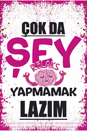 çok da şey yapmamak lazım komik eğlenceli duvar yazıları ev dekorasyon retro ahşap poster