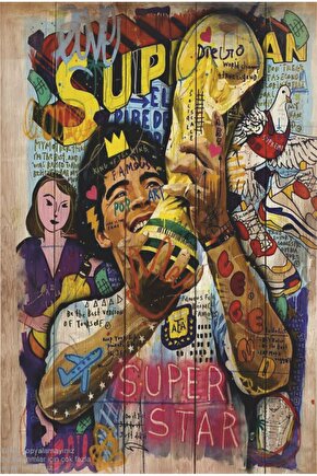 maradona arjantin dünya kupası pop art estetik dekor tablo retro ahşap poster