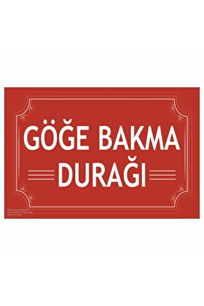 turgut uyar göğe bakma durağı edebiyat şiir sokak tabelası yön levhası retro ahşap poster