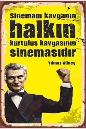 Yılmaz Güney Şiir Edebiyat Yeşilçam Devrimci Sinema Retro Ahşap Poster