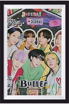 K-pop Bts Çerçeve Görünümlü Ahşap Poster-16